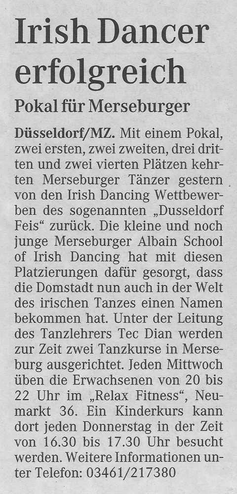 1. D&uuml;sseldorf Open Feis