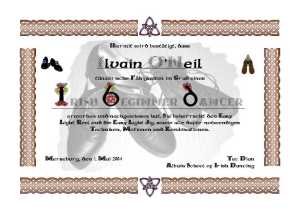 Zertifikat Irish Beginner Dancer
